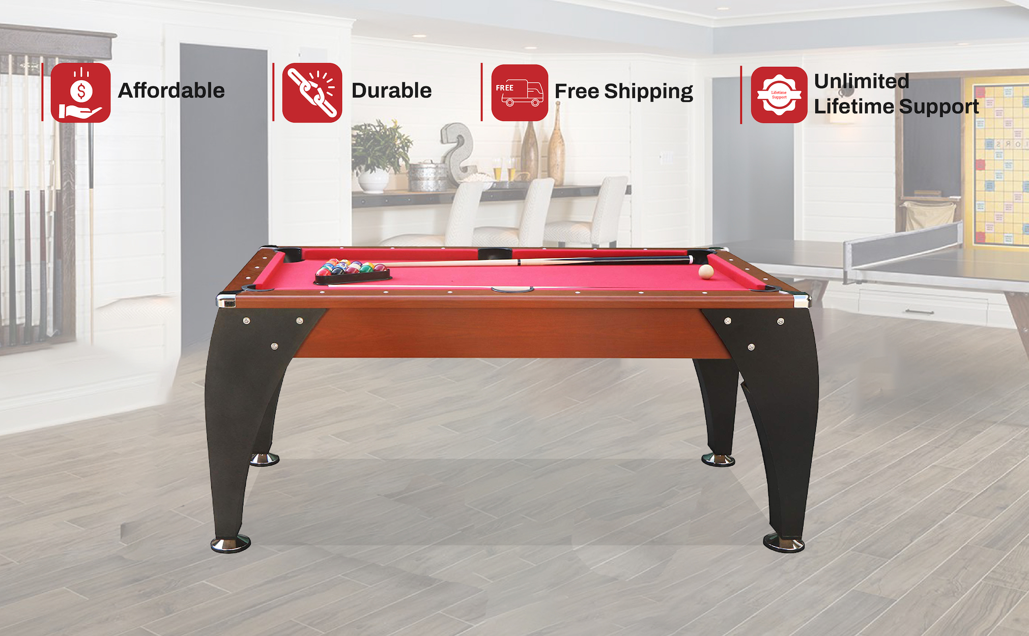 RACK Stark 5.5-Foot Billiard/Pool Table (Brown) | RACK Pool Tables