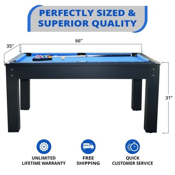 5 foot pool table room size