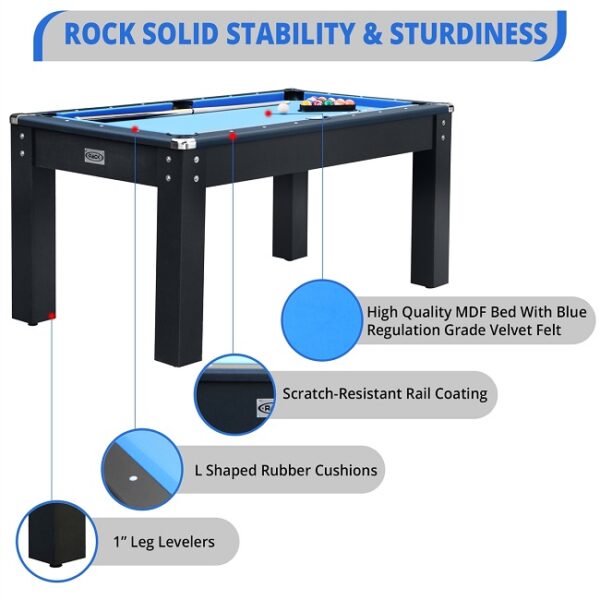 5 foot pool table room size